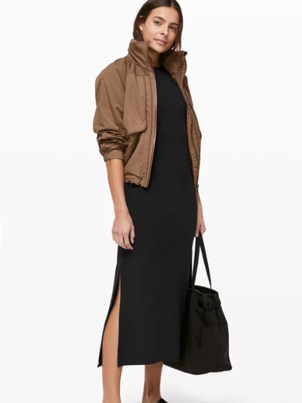 Lululemon Get Going Dress Black Midi with Split